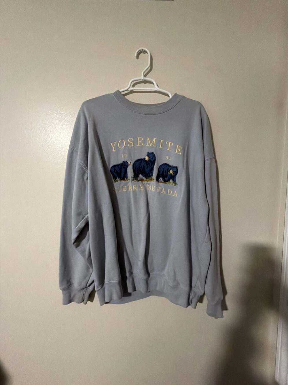 John Galt Yosemite Sierra Nevada Sweatshirt Gray Bear Graphic One Size